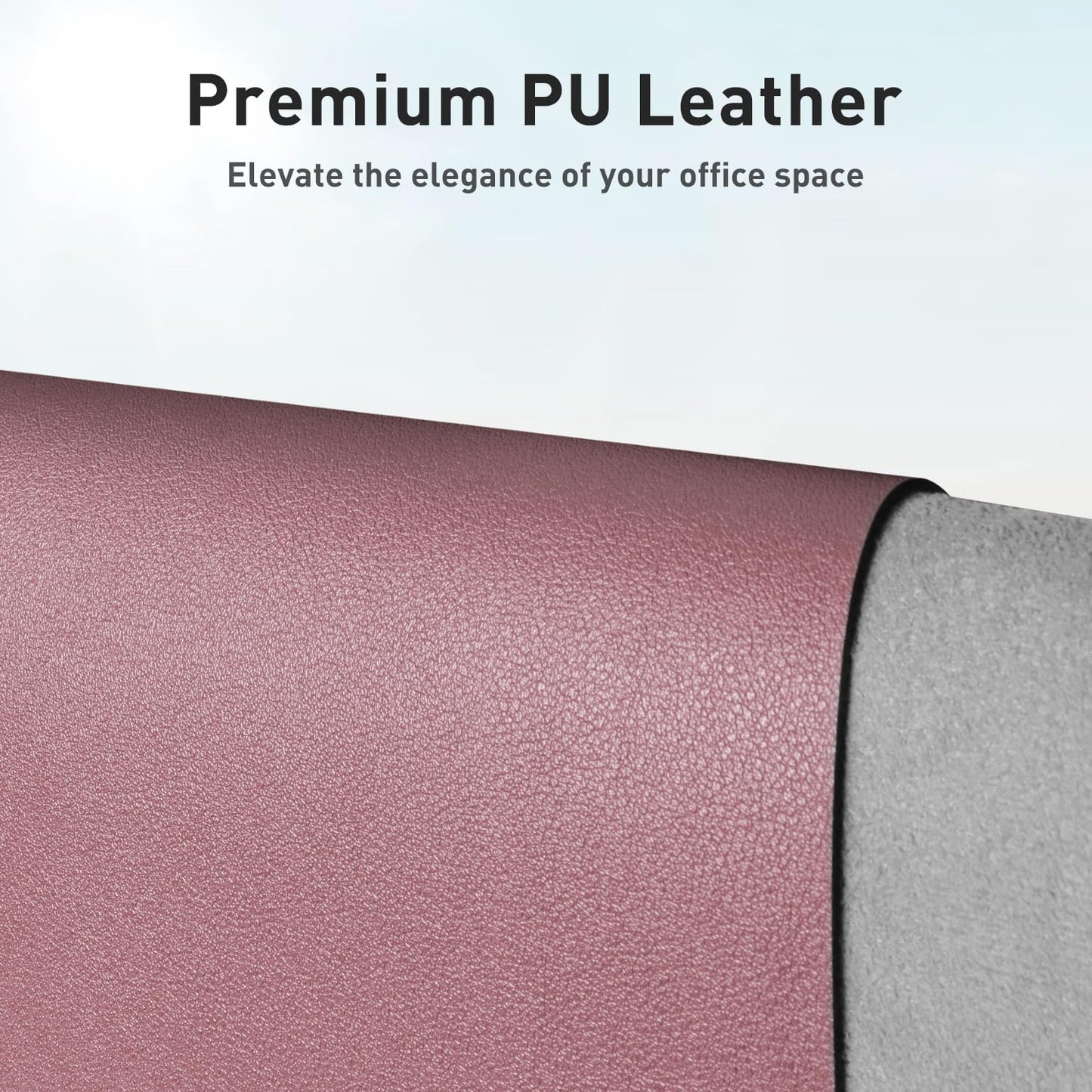 Leather Desk Pad Protector, Mouse Pad, Office Desk Mat,Non-Slip PU Leather Desk Blotter, Laptop Desk Pad, Waterproof Desk Writing Pad for Office and Home (Dark Pink, 23.6" X 13.7")