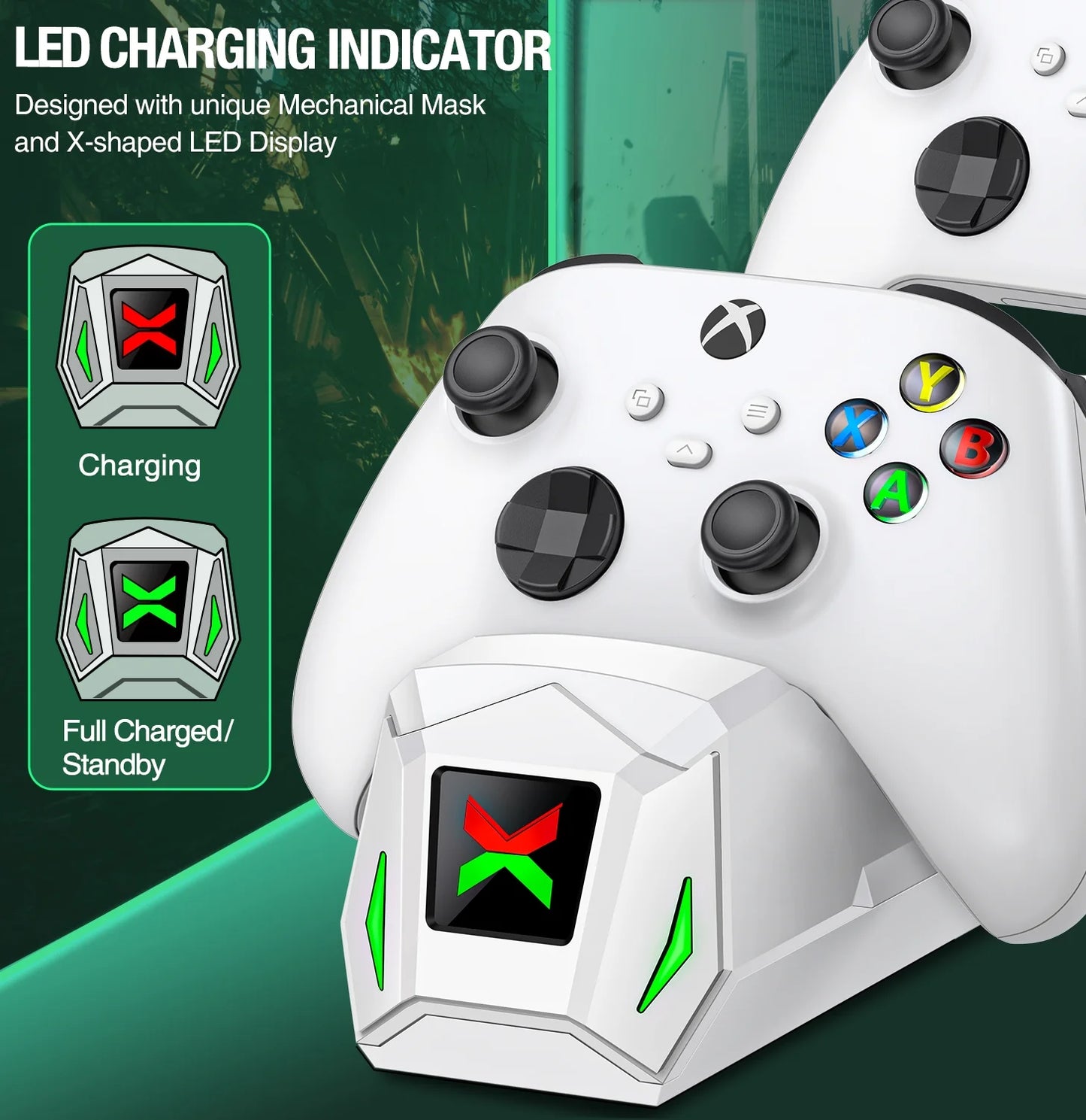 Dual Xbox Controller Charger with 2×5520Mwh Battery Packs for Xbox Series X|S/One/Elite